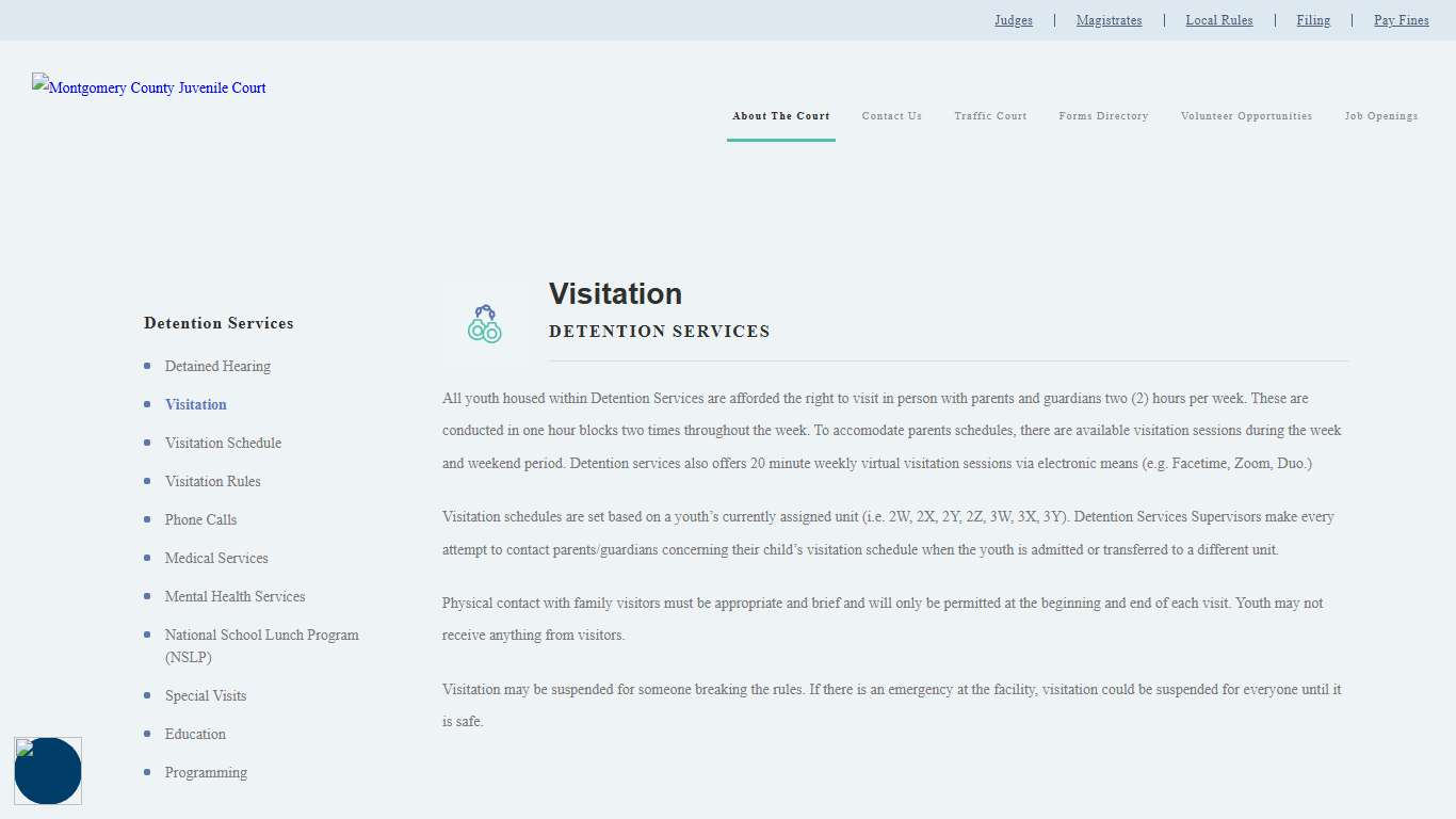 Visitation Montgomery County Juvenile Court